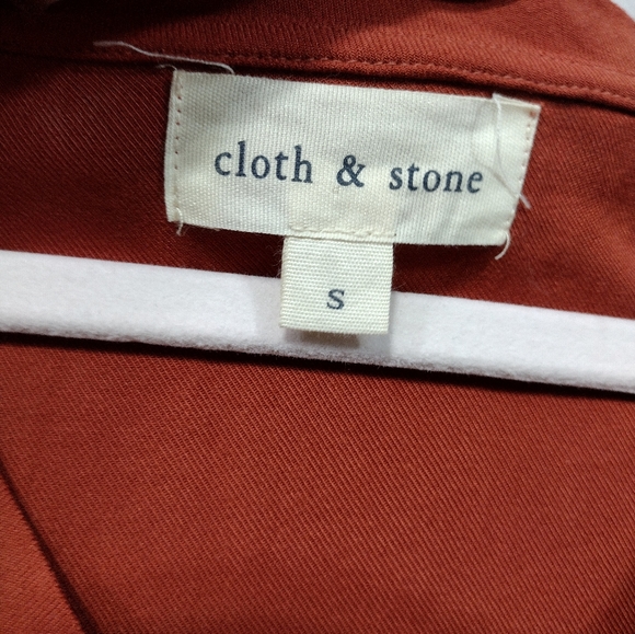 Cloth & Stone T-Shirt Dress Orange Women's S High Low Hem Minimalist Beach - Picture 8 of 10